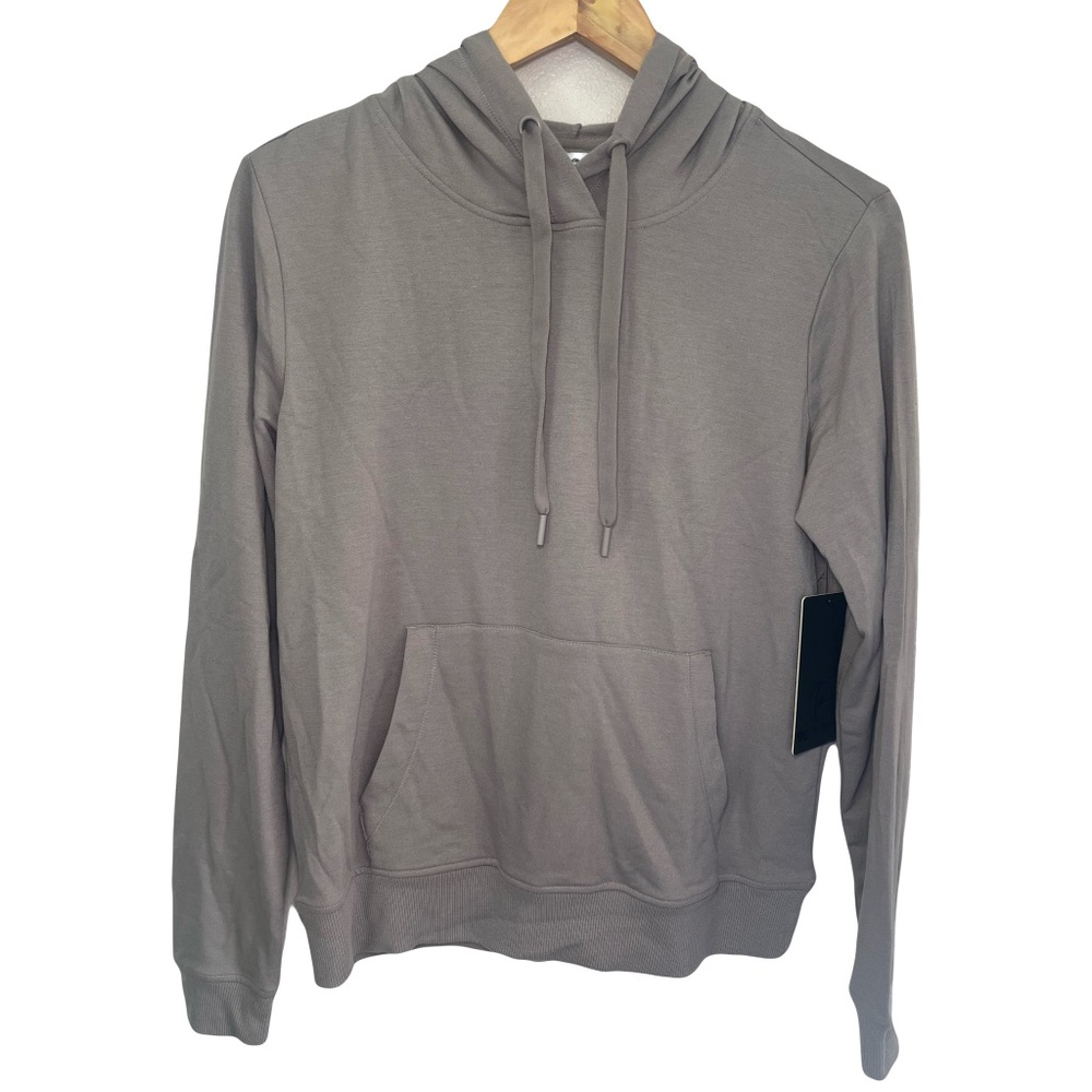 90 Degree By Reflex Taupe Hoodie Terry Brushed Pullover Sweatshirt Small Women’s
